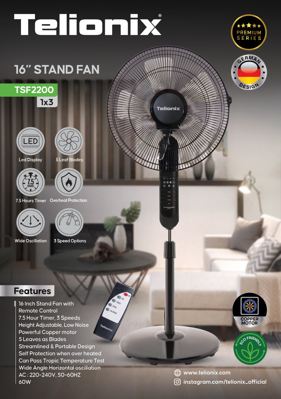 IMG-20250709-WA0002 پنکه ایستاده کنترل دار تلیونیکس مدل TSF2200 - تصویر 1