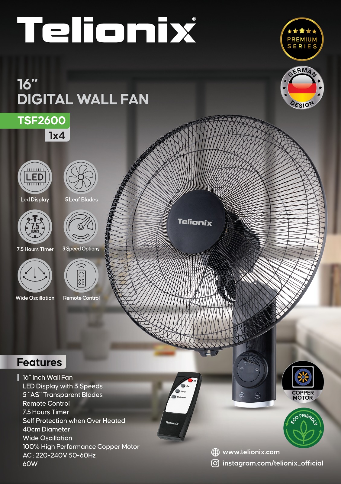 IMG-20250709-WA0004 پنکه دیواری کنترل دار تلیونیکس مدل TSF2600 - تصویر 1